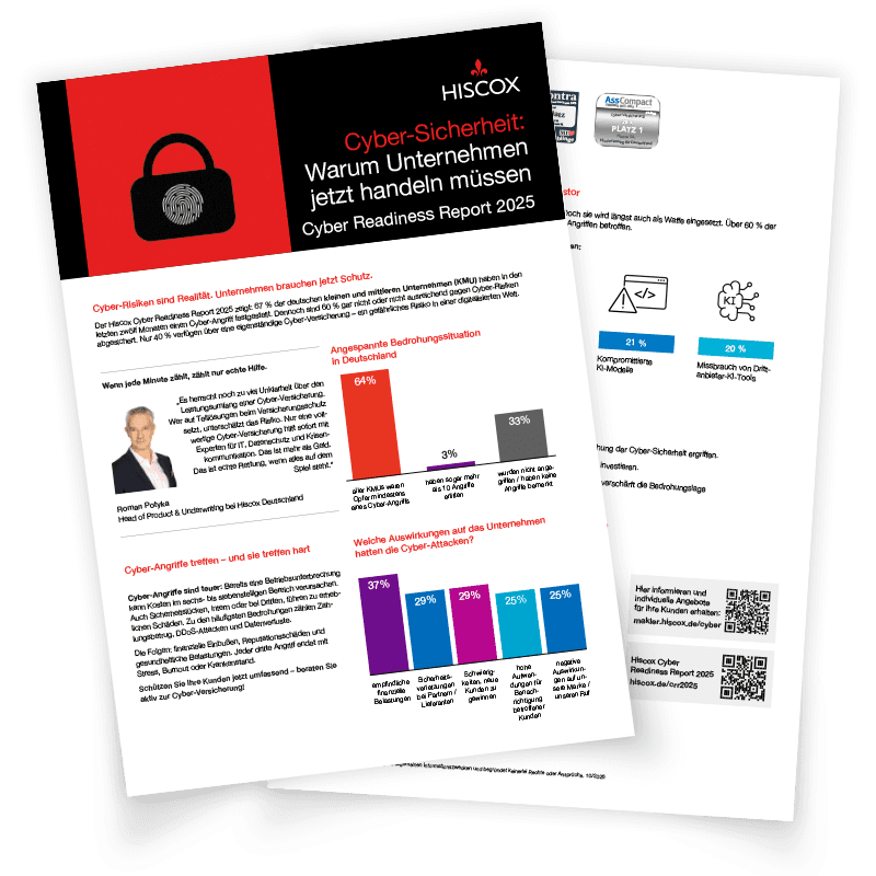Vorschau auf das Factsheet zu den Ergebnissen des Hiscox Cyber Readiness Report 2025